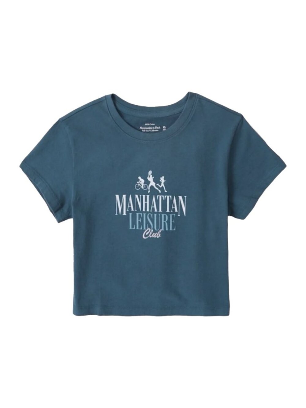 Y2K A&F Baby Tee Blue Cotton